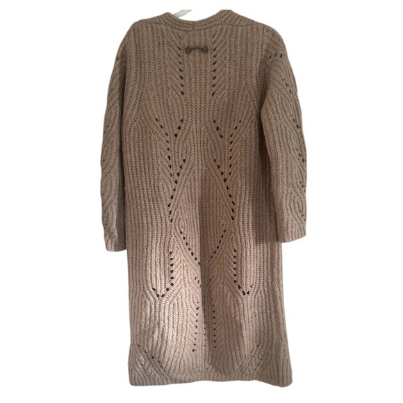 Chico's Tan Ribbed Knit Open Front Cardigan Sweater - Picture 2 of 7